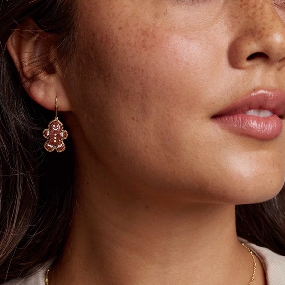 NEW KENDRA SCOTT women's gingerbread drop earrings in gold - Picture 3 of 7